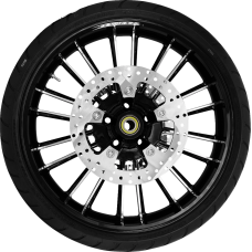 Coastal Moto Atlantic Front Wheel - Black Cut (21") | Rotors (11.8") | Dunlop Tire (130/60B21) - 0335-0021  PKG-ATL213BC-ABST